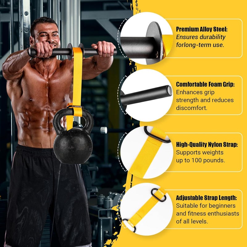 AJKPL Forearm Strengthener and Wrist Roller, 43.3 in Or 51.2 in Ultra-Strong Nylon Webbing Wrist & Forearm Blaster with Quick Locking Mechanism, Durable Anti-Slip Grip Handles for Forearm Strength Training - Image 2